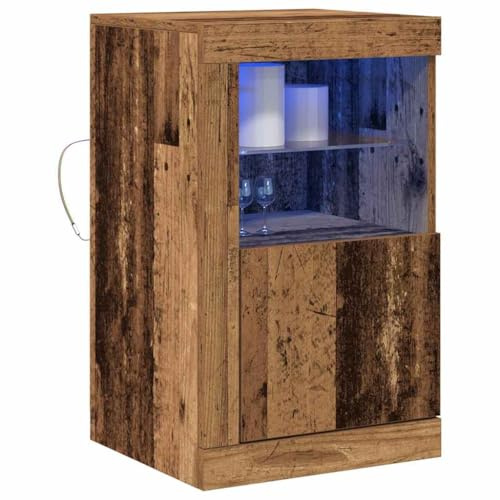 vidaXL Madia LED Legno Vecchio 41 x 37 x 67 cm Legno Multistrato, Credenza Elegante, armadietto Rettangolare, Design Moderno, Robusto, Organizer per Interni, con Porte a Cerniera