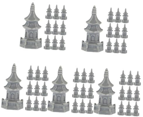 Toyvian 5 Set Miniatura Padiglione Per Decorazione Bonsai E Micro Da Scrivania Con Design Per Domestici 10 Pezzi*5