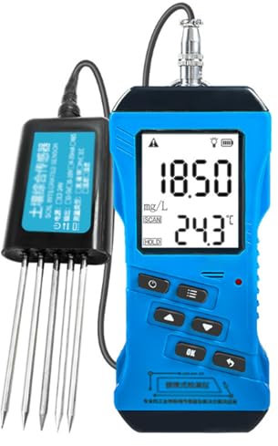 7-in-1-Schnelltester für Boden: pH-Wert, Feuchtigkeit, Nährstoffleitfähigkeit, Phosphor, Kalium, NPK. Edelstahlsonde. Für Pflanzen. Bodentester für Garten, Bauernhof und Rasen