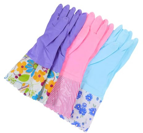 BEBEMOKO 3pairs Thickened Gloves for Dish Washing of Winter Cleaning Gloves Warm Keeping Household for Kitchen