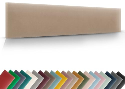 VELUYA Wandpolster Wandkissen Rechteck – Samt, Polsterplatte 60 x 40 cm, Polsterpaneele, Oeko-TEX, Made in EU, Beige M11
