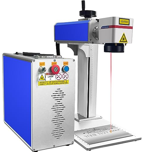 20W Grabador Láser Fibra Máquina de Grabado Láser con Ezcad2 150X150 mm Máquina de Grabado y Corte Láser 1064nm 220V para Metal Cobre Aluminio Acero Joyas (20W)