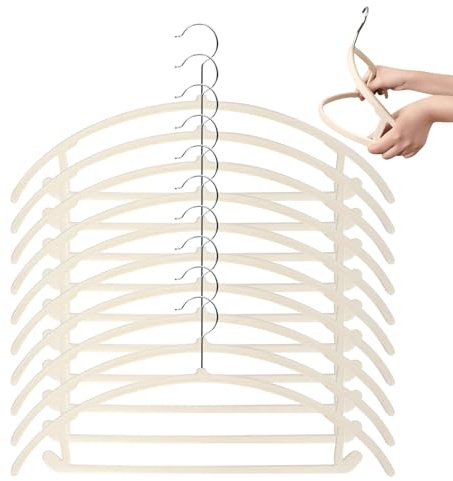 Appendini per vestiti, 10 grucce in velluto per vestiti del bambino, rotazione a 360 gradi, ganci portaoggetti per porta appendiabiti camicie maglioni pantaloni organizzazione