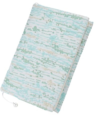 FINGERINSPIRE A5 Stoff Buchhüllen 215x162mm Hellgrünes Streifenmuster Buchschutzhüllen Buchhüllen Aus Stoff Buchschutz Für Notizbücher Lehrbücher Bibeln Romane Zeitschriften