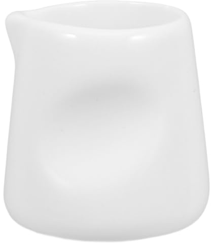 Amosfun Mini Ceramic Milk Creamer Pitcher White Porcelain Small Pouring Jug for Coffee Milk Syrup Espresso Kitchen Cafe Office Use 1.69 Inch