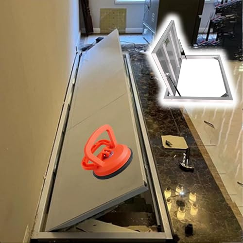 MLYAYE Manual Opening Large Crawl Space Door for Basement, Inside Secret Floor Gate - Hidden Access Hatch Cover Steel with Suction Cups for Home Renovation/Storm Shelter(L 150 x W 60 cm)
