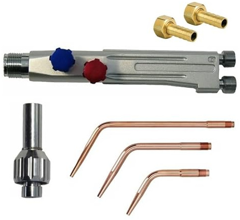 OXY Acetylene Type-5 Gas Welding Torch Oxygen Fuel Shank + Tips KIT