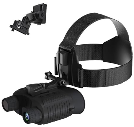 Infrarot-Nachtsichtbrille, wiederaufladbar, freihändiges Fernglas mit 6,9 cm Bildschirm, 8-facher Digitalzoom für Camping, Jagd, Sicherheit