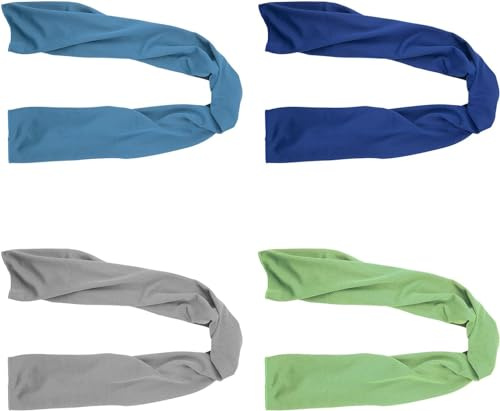 XIABYAYU 4 Piezas Toalla de Enfriamiento, 100 X 30CM Toalla Microfibra Deporte, Secado Rápido Toalle Fría Set, Cooling Towel, Toalle Refrescante, Adecuado para Fitness, Deportes, Yoga Y Viajes (A)