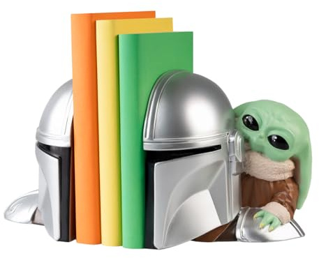 Grupo Erik Star Wars Mandalorian Grogu Baby Yoda Buchstütze Buchständer | Book Nook Kinder und Erwachsene ca. 12,3 x 15,4 x 14,9 cm Offizieller Star Wars Figur Merch Geschenke