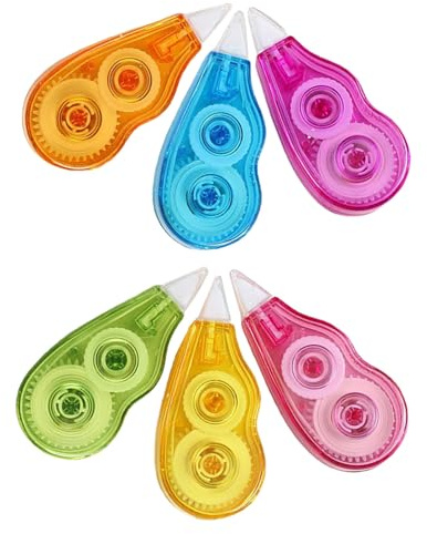 TOYANDONA 6 Pièces Ruban Correcteur Portable 12m en Pp, Accessoire Élève | Lot, Couleur Aléatoire, Prise en Main Confortable, sans Temps de Séchage