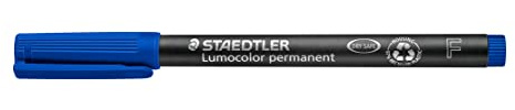 STAEDTLER Lumocolor 318-3 - Rotuladores de Punta Fina de Color Azul, Caja con 10 Unidades