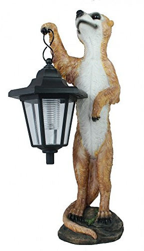 colourliving® Dekofigur Erdmännchen Henry mit LED Solarlampe Gartendeko Dekoration Garten