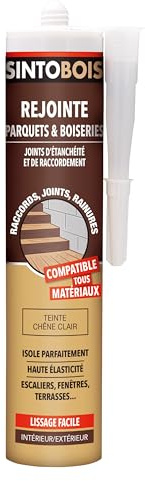 SINTO Joints Multi-Matériaux Chêne Clair - 300ml - Idéal pour les Endroits Difficiles d'Accès - Isole Parfaitement - Adhère Facilement - Sans Odeur