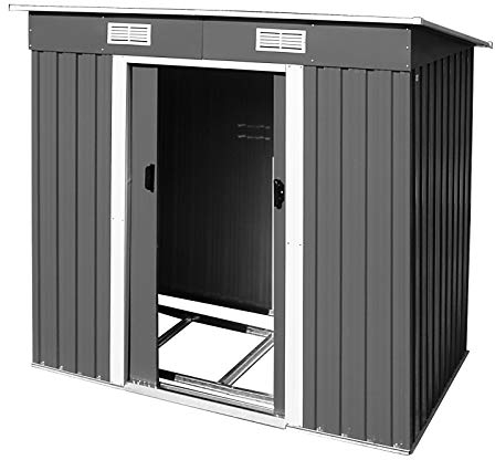 DEMA Metall Geräteschuppen Cardiff 2 m² Anthrazit - Gerätehaus, Gartenschuppen, Gartenhaus - robust, wetterfest, langlebig - Garten, Terrasse, Aufbewahrung