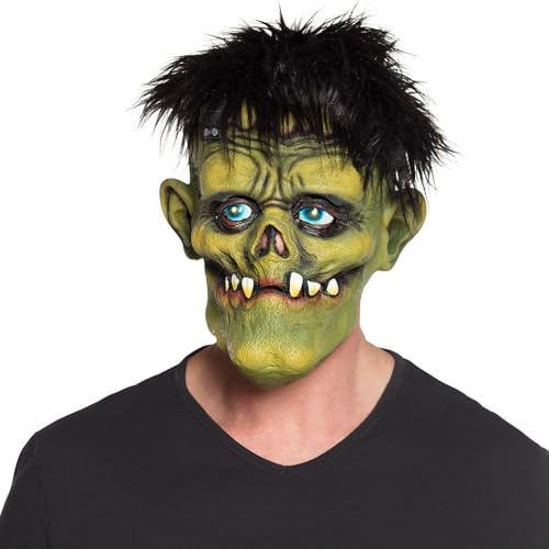 Boland 97573 – Mask Creepy Monster gjord av latex med hår, läskig mask för karneval eller halloween, mask för karnevaldräkt, skräckkostym, zombie