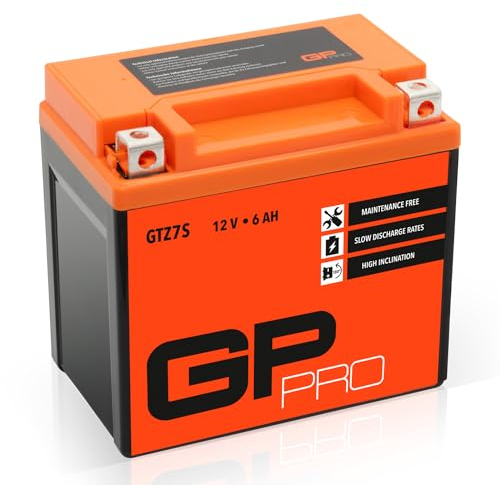 GP-PRO GTZ7S - Batería de arranque para motos, 12V, 6Ah, parecido a YTZ7S / 50616, sin necesidad de mantenimiento