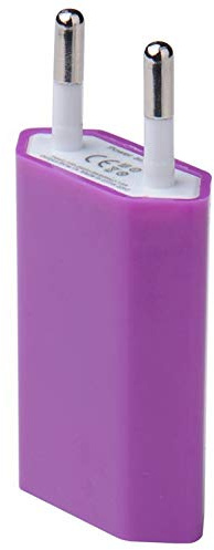 Shot Case Adattatore USB Presa a Muro per Samsung Galaxy A20E, 1 Porta Corrente AC, Caricatore Bianco (5V-1A) Universale (Viola)
