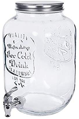 CM Fuente de agua de cristal de diseño con grifo de 8 litros, dispensador de bebidas para fiestas, cumpleaños, bodas o en casa