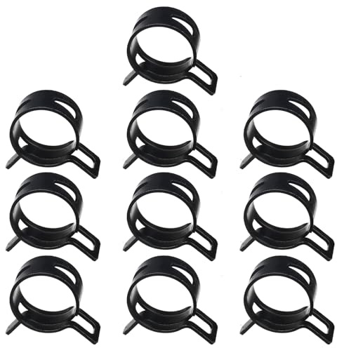 MroMax Federband-Schlauchschellen, 27 mm, 65 Mn Manganstahl, 10 Stück | Schwarze Schlauchschelle passend für 2,5–0,6 cm OD Kraftstoffleitung, Silikon-Vakuumschlauch, Luftschlauch und Wasserleitung