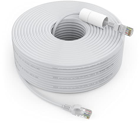 ANNKE 100 FT Cat5e Internet High-Speed Network Cable, RJ45 LAN Cable, PoE Ethernet Cable IP Camera and NVR System, Modem, PC, Consoles, etc., Compatible for Indoor/Outdoor Use