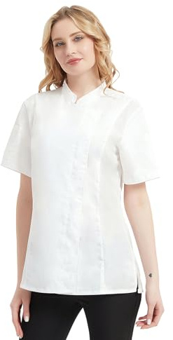 TOPTIE Manteau de chef à manches courtes pour femme