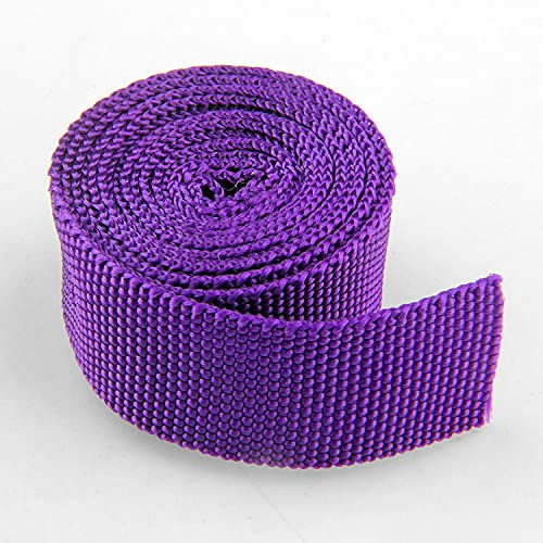 LIANYG Schrägband 100 Yards/Lot 23mm Breite Bandbandband zum Nähen Gurtband PP Kleidungsrücksack Backband schwarz blau gelb lila rot weiß grün grau 673 (Color : Deep Purple 23mm)