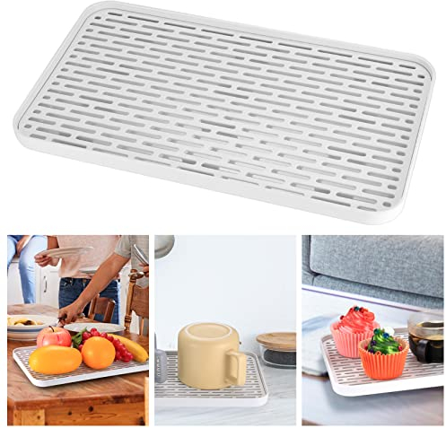 SZJYG Dish Drainers with Drip Tray, Draining Board, Dish Drying Mat, Water Drip Tray Holder, Food Serving Dinner Trays