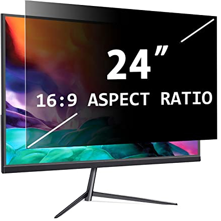 PYS Removable Computer Privacy Screen Filter,Compatible with 24 inch iMac Monitor,Frameless Monitor,Touch Screen Monitor-16:9 Aspect Ratio - Easy On/Anti-Glare/Anti-Scratch/UV-Blocking/widescreen