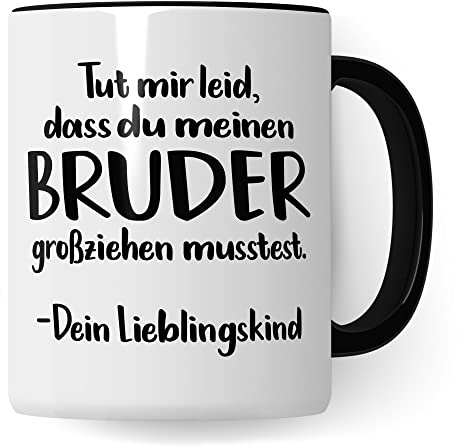 lustige Tasse für Papa Mama Bruder, Geschenk zum Vater-Tag oder Mutter-Tag Geburtstag für Eltern von Sohn Tochter, Kaffeetasse lustiger Spruch Geschenk, Kind Geschwistern Bruder Schwester