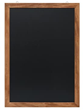 EUROPEL Kreidetafel mit schwarzer Melaminschicht, Rahmen aus lackiertem Kiefernholz, Naturholzfarbe, Abmessungen 60x84cm, Wandbefestigung, Hoch- oder Querformat, für flüssige Kreidemarker