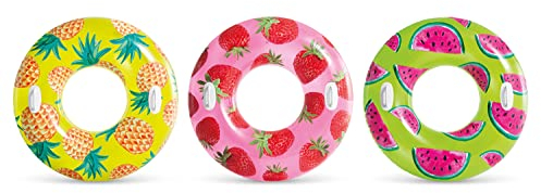 Intex Tropical Fruit Tubes, Fresa, Piña y Sandía, Diámetro desinflado: 107 cm (56261NP)