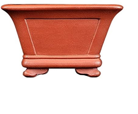 PEVSCO Blumentopf Yixing Lila Sand Blumentopf Mittelgroßer handgefertigter quadratischer Blumentopf Kleine Grünpflanze Blumentopf mit Drainagelöchern Pflanzvase
