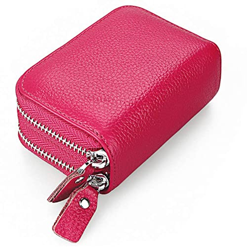 AUSUAYA 15 Kreditkartenetui für Frauen, Leder Sicherheit Kreditkarte mit RFID Blockierung Kleine Akkordeon Brieftasche GB-K-B-B15, rose, Einheitsgröße, Casual