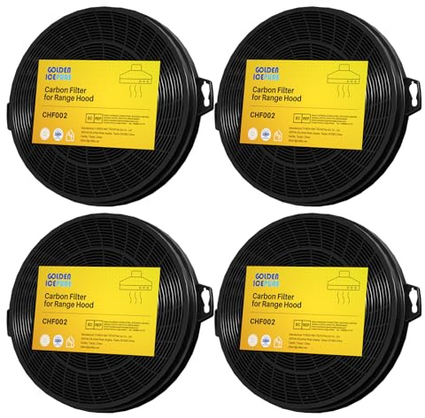 GOLDEN ICEPURE Carbon Filter, Active Carbone, 210 mm, Replacement for Dehflex AK01 Cooker Cabinet, Kitchen Hood (Invoice Available), 4 Pieces