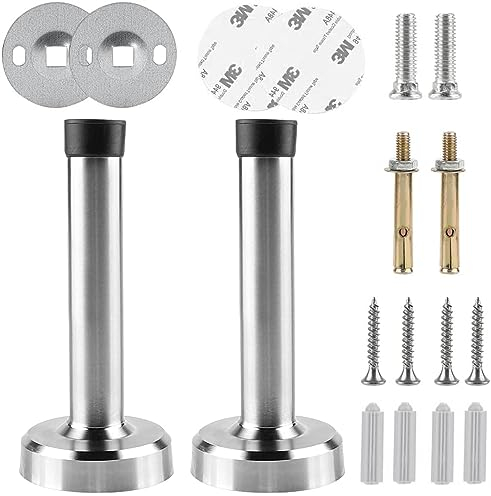 SUpoetry 2 Stück Wandtürstopper, Türstopper Wandmontage, Edelstahl Türanschlag Stopper Hochleistungs-Edelstahl-Stoßdämpfer-Gummipuffer, für Zuhause, Schlafzimmer, Badezimmer, Büro