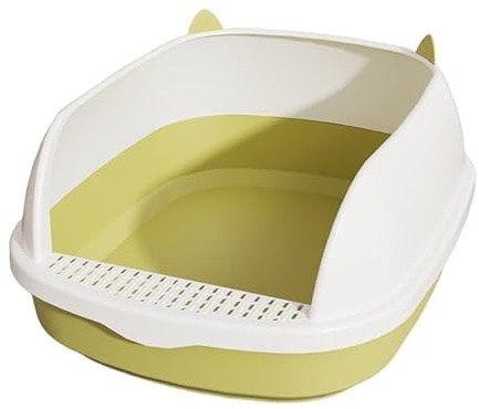 ＡＷＨＡＯ Toilette per Gatti, Semi-Chiusa, con Sabbiera, Portatile, per Animali Domestici, Vaschetta per Lettiera per Gatti, per Viaggi, Forniture per Animali D, Verde L