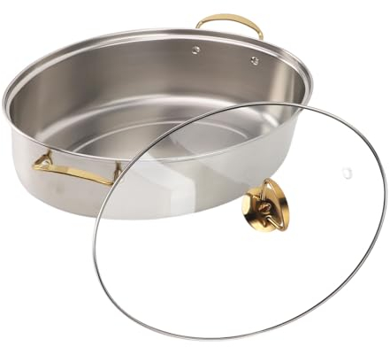 Dampfgarer, 15,2 X 4,3 X 6,7 Zoll, Einlagiger, Verdickter Fischdämpfer aus 304 Edelstahl mit Gestell, Elliptischer Gedämpfter Fischtopf, Suppentopf Zum Dämpfen von Fisch und Zum