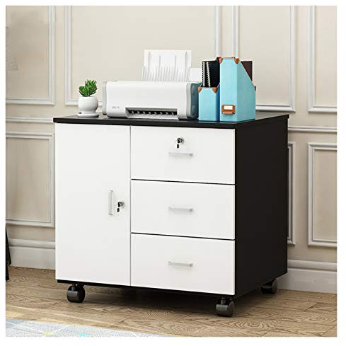 Support unité Centrale Support de sol hôte CPU mobile, casier de rangement en bois for imprimante avec tiroir, boîtier for ordinateur de bureau, chariot de support de tour avec 4 roulettes Support tou