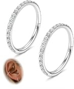 Morfetto Pendientes de Helix de Joyería Piercing Nariz Tragus Conch Aro Con Acero Quirúrgico Anillo Nasal Tabique Daith Rook Joyería Piercing Tragus HelixPlata-18G-8MM