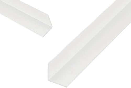 10 x siwitec PVC Winkelprofil, L Profil Kunststoff weiss, 20 x 20 x 1,5 mm, 2 m lang, Eckschienen Kantenschutzprofil, Eckschutzprofil