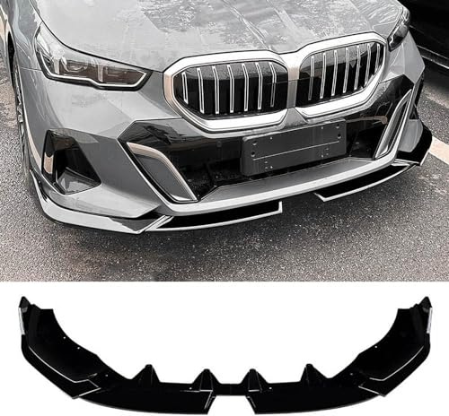 SXXTS Frontstoßstangenlippe für BMW 5er I5 G60 G61 M Sport 2024+,FrontstoßStange Splitter Körper Schaufeln Guard Spoilerlippe Diffusor,normal-Glossy Black
