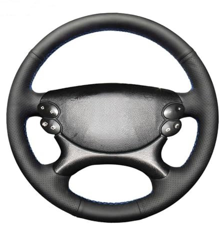 TUTSFGFZH Schützt Lenkradbezüge Für E-Klasse W211 E230 E350 E280 Für CLS-Klasse Für CLS 350 500 G Für AMG SL Für CLK Autozubehör Handgenähte Schwarze Auto-Lenkradabdeckung Aus Leder Auto Lenkradhülle