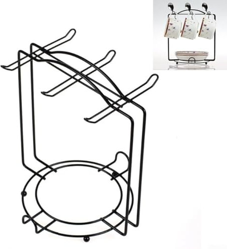 Soporte multifuncional de acero inoxidable para guardar tazas y platos en la cocina u oficina