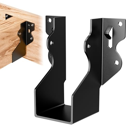 50 Pcs 2x4 Joist Hangers Black,18 Gauge Face Mount Joist Hangers 2x4 Deck, Rafter Brackets/Hanger, Hurricane Ties Brackets For Shed/Barn/Coop/Porch/Fence, Structurally Sound and Aesthetically Pleasing