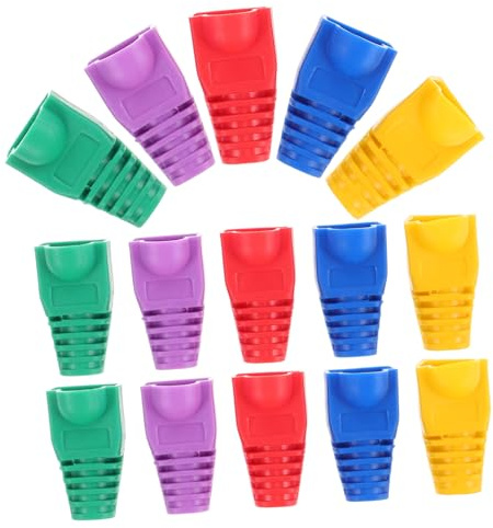 UKCOCO 50pièces Gaine de Protection pour Câble Ethernet Protège-connecteur et Accessoire de Gestion de Câble Lot Couleur Aléatoire