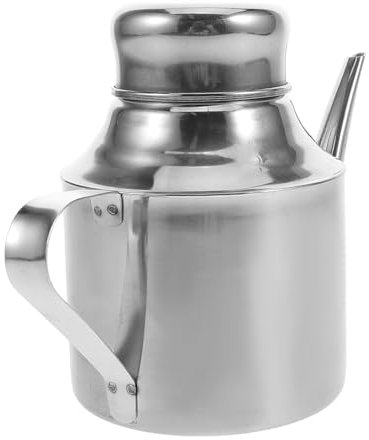 Mobestech Contenitore per Olio da Cucina in Acciaio Inox, con Coperchio, Design Compatto a Tenuta Stagna, per Uso Domestico e Picnic All'aperto
