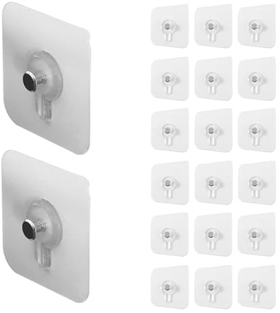 20 Pcs Self Adhesive Picture Hooks,No Nails,Sticky,for Hanging,No Strips Frame,Wall Stick on,Heavy Duty Hangers for Transparent Stickers Waterproof for Bathroom Kitchen,Photos,Poster,Art Decor