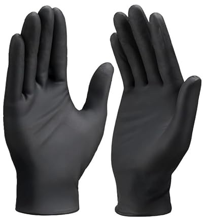 PBHOVIITG 10-100pcs Black Nitrile Gloves Disposable For Food Cooking Grilling Washing Nail Tech Kitchen Cleaning Car Auto Housekeeping(30pcs,XXL)