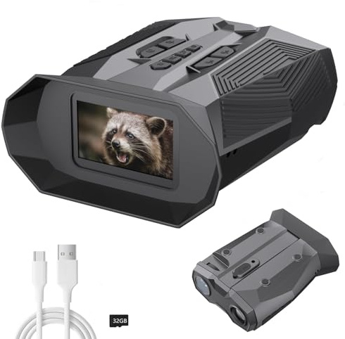 Night Vision Binoculars for Adults with Infrared | 20× Zoom Digital Night Vision Goggles with 4K Photos, 984ft Long Range, HD 3″ Screen, Rechargeable Battery – Best for Hunting, Wildlife, Surveillance